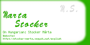 marta stocker business card